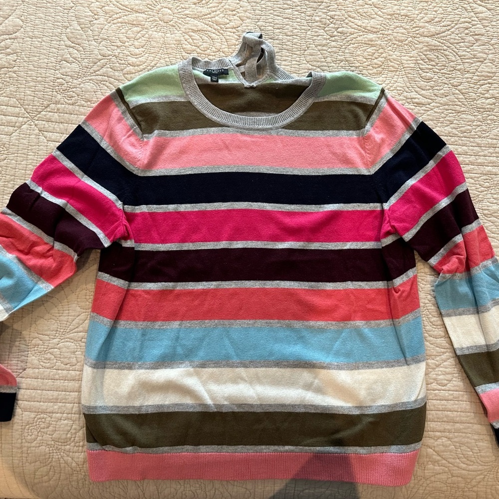 Talbots extra large petite striped sweater
